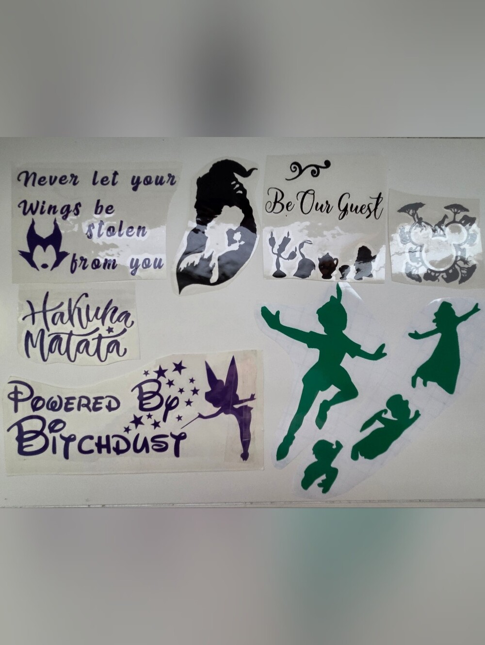 Set Of 7 Vinyl Stickers Decals - Disney Themed